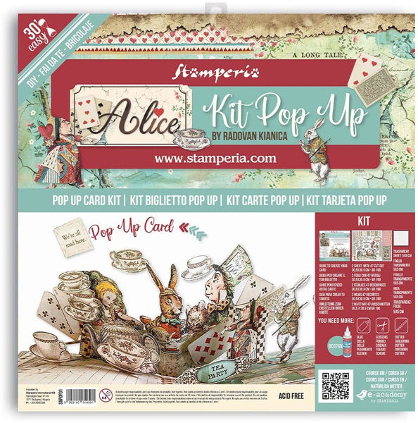 Stamperia Pop-Up Card Kit, Alice Tea Party