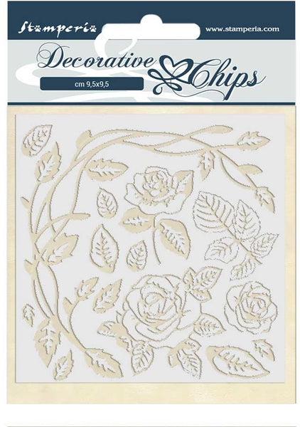 Stamperia Decorative Chips 5.5"X5.5", Passion Roses