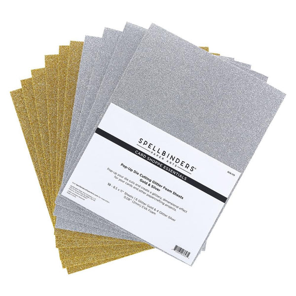 Spellbinders Glitter Foam Sheets 8.5"X11", Gold (Sold Individually)