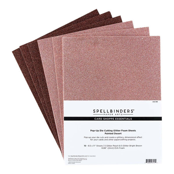 Spellbinders Glitter Foam Sheets 8.5"X11", Painted Desert, Bright Brown (Sold Individually)