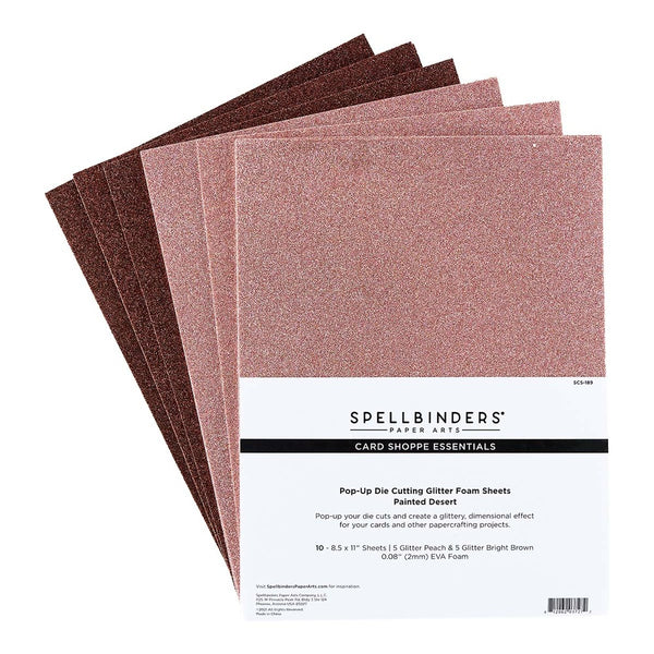 Spellbinders Glitter Foam Sheets 8.5"X11", Peach (Sold Individually)