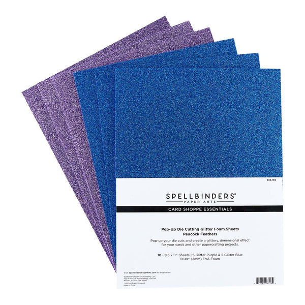 Spellbinders Glitter Foam Sheets 8.5"X11", Blue (Sold Individually)