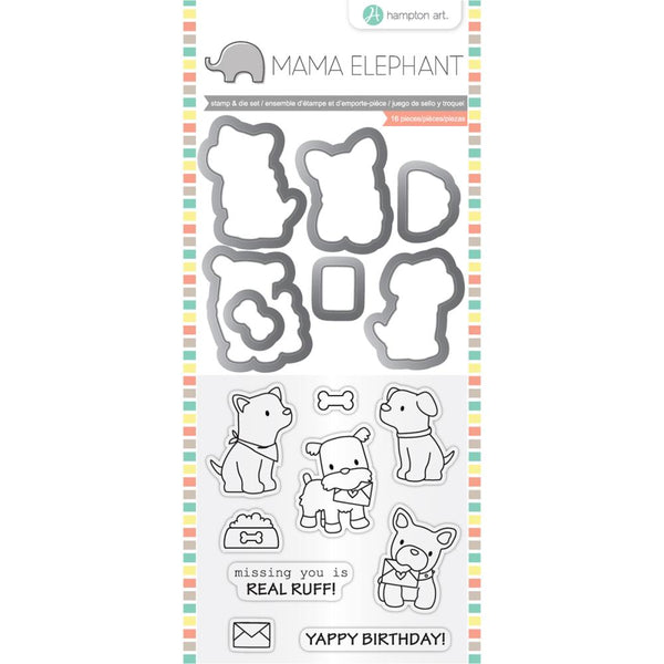 Mama Elephant Stamp & Die Set 4"X8", Puppy Play