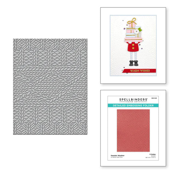 Spellbinders Embossing Folder from the Be Merry Collection, Sweater Weather (SES-025)