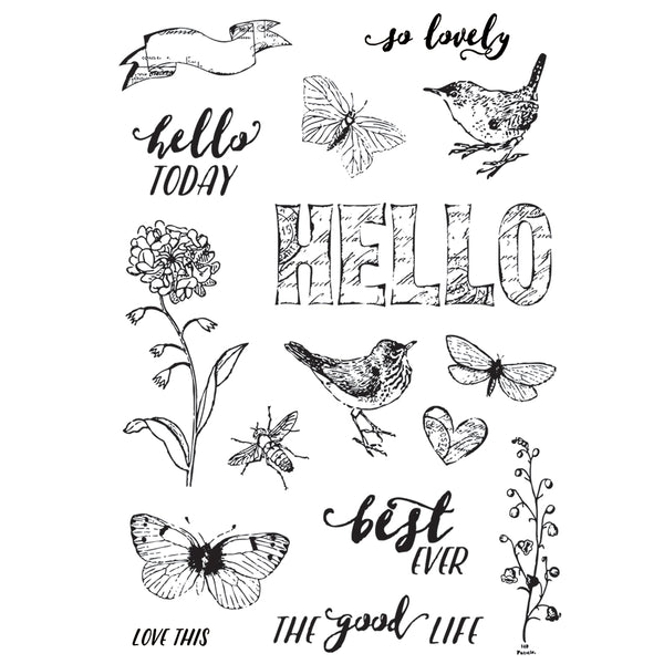 Simple Stories, Simple Vintage Botanicals Photopolymer Clear Stamps, Love Life