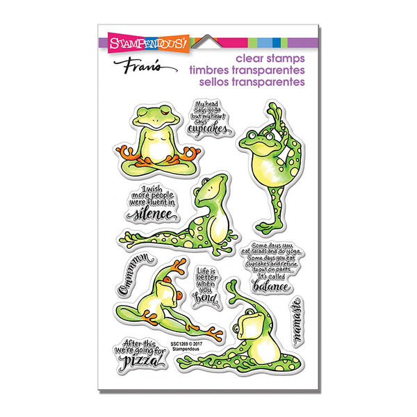 Stampendous, Clear Stamp Set, Frog Yoga