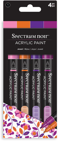 Spectrum Noir, Acrylic Paint Marker Set 4/Pkg, Jewel (4pc)