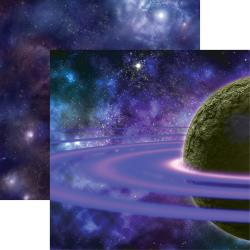 Reminisce, Space Wars 2 Double-Sided Cardstock 12"X12", Purple Rings