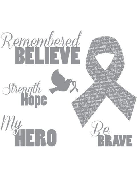 Spellbinders, Be Brave Cling Stamp Set (Breast Cancer)