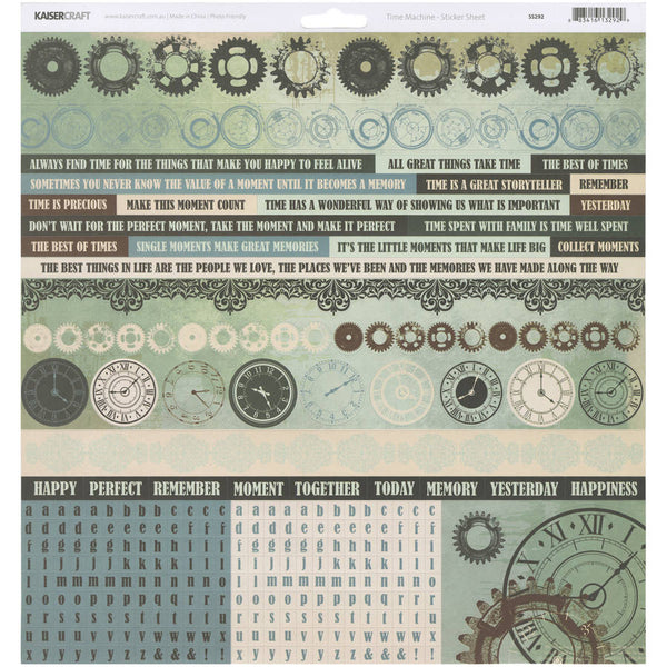 KAISERCRAFT: Time Machine Cardstock Stickers 12"X12"