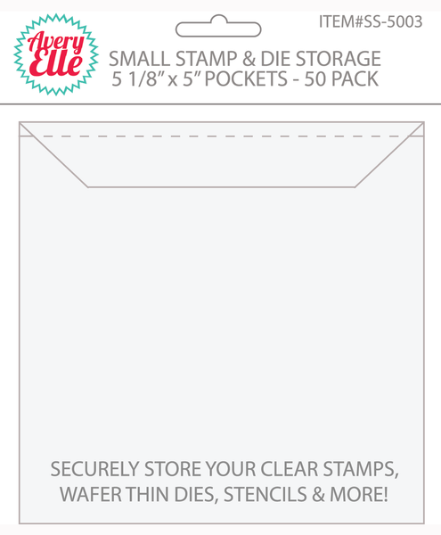 Avery Elle, Small Stamp & Die Storage Pockets - 5 1/8" x 5" Set of 50 - Scrapbooking Fairies