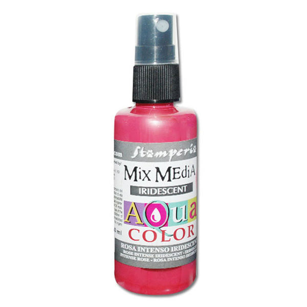 Stamperia, Mix Media Iridescent Aquacolor Spray 60ml. - Iridescent Intense Pink