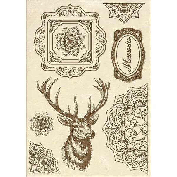 Stamperia, A5 Wood Shapes, Cosmos Deer