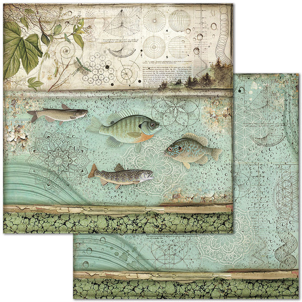 Stamperia Double-Sided Cardstock 12"X12", Fish