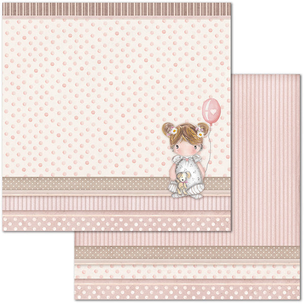 Stamperia, Double-Sided Cardstock 12"X12", Little Girl Balloon