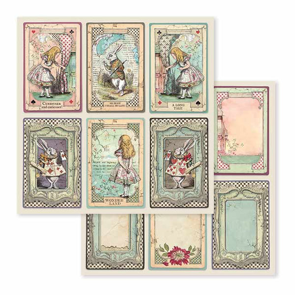 Stamperia, Double-Sided Cardstock 12"X12", Alice Cards