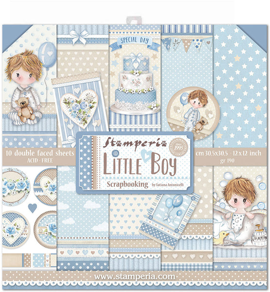 Stamperia, Double-Sided Paper Pad 12"X12" 10/Pkg, Little Boy, 10 Designs/1 Each
