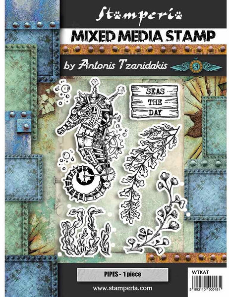 Stamperia, HD Natural Rubber Stamp, 5.90"X7.87", Seahorse