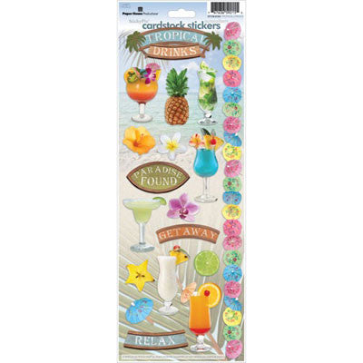 Tropical Drinks Cardstock Sticker - Scrapbooking Fairies