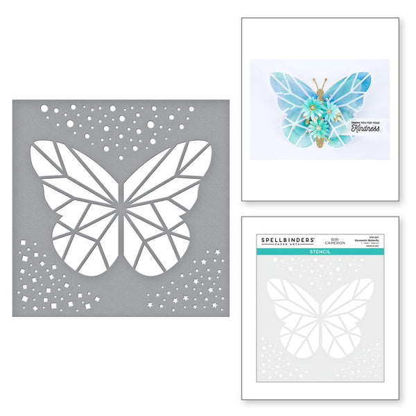 Spellbinders, Geometric Butterfly Stencil from Bibi’s Butterflies Collection by Bibi Cameron (STN-007)