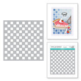 Spellbinders, 6"x6" Stencil, Pie Perfection Collection, Picnic Checkerboard