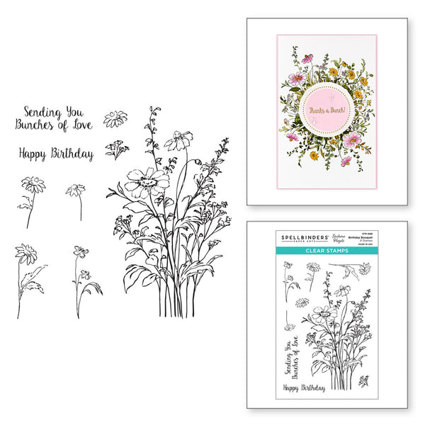 Spellbinders, Birthday Bouquet Clear Stamp Set from the Into the Wilderness Collection by Sushma Hegde