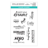 Spellbinders Clear Acrylic Stamps By Vicky Papaioannou, Paint Your World Sentiments (STP-104)