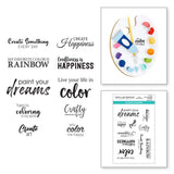 Spellbinders Clear Acrylic Stamps By Vicky Papaioannou, Paint Your World Sentiments (STP-104)