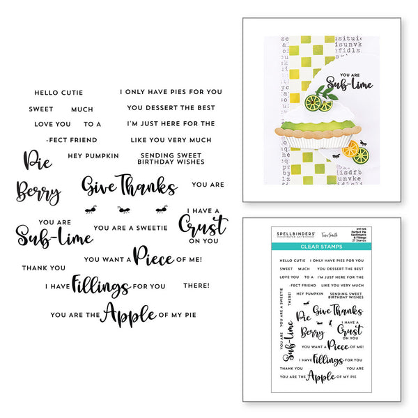 Spellbinders Clear Stamp Set By Tina Smith, Perfect Pie Sentiments & Fillings -Pie