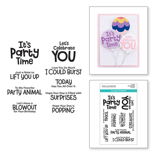Spellbinders, Clear Stamp Set from the Birthday Celebrations, It's Party Time (STP-120)