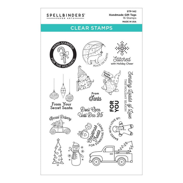 Spellbinders Clear Acrylic Stamps, Handmade Gift Tags - Tinsel Time (STP-142)