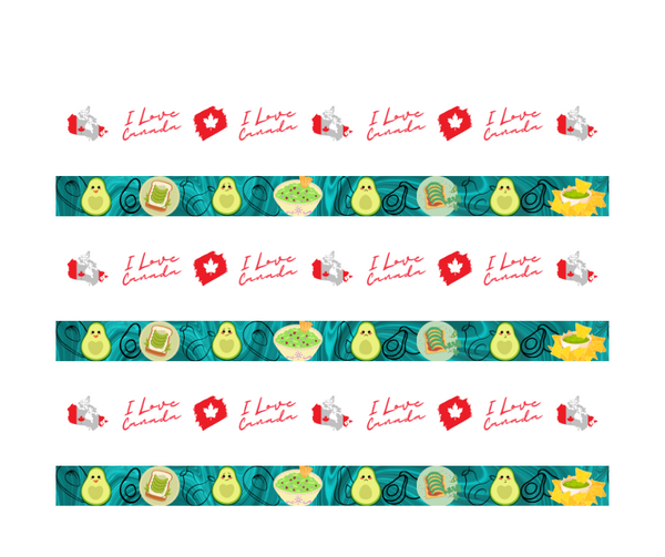 Custom Washi Tapes Exclusive Design For Scrapbooking Fairies, I Love Canada & Avocado