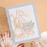 Spellbinders Glimmer Hot Foil Plate & Die, The Seahorse Kisses Collection by Dawn Wolesalagle, Seahorse Kisses Sentiments (GLP-372)