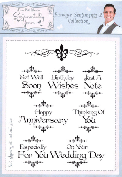 Creative Expressions, Sentimentally Yours, A5 Clear Stamps, Baroque Sentiments 2 Collection