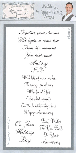 Creative Expressions, Sentimentally Yours, 4"x8" Clear Stamps, Wedding, Anniversary Verses