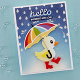 Spellbinders Etched Dies By Vicki Papaioannou, Duck W/Umbrella- Showered In Love (S4-1261)