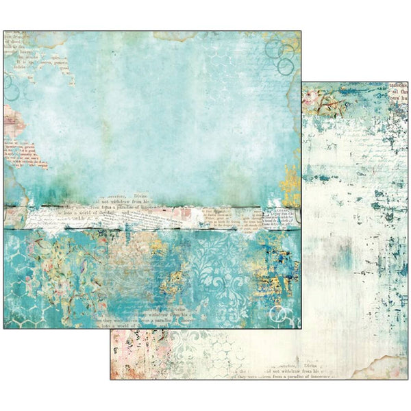 Stamperia, Double-Sided Cardstock 12"X12" Wonderland Turquoise Texture