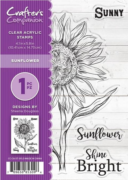 Crafter's Companion, A6 Clear Stamps 4.1"X5.8", Sunflower
