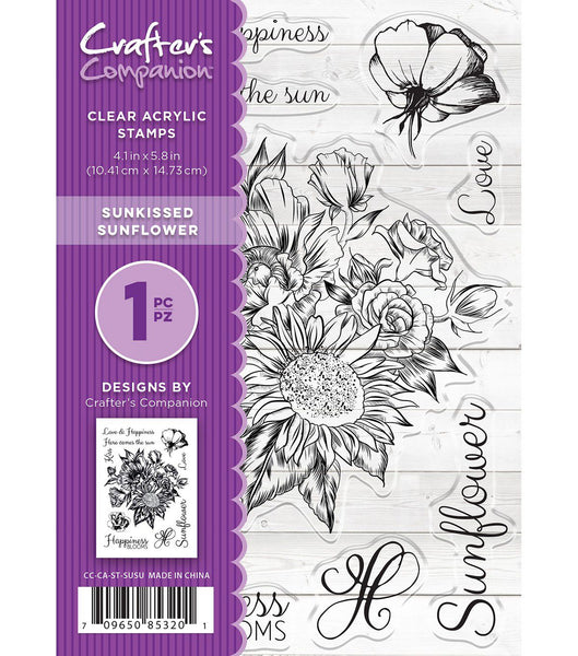 Crafter's Companion, A6 Clear Stamps 4.1"X5.8", Sunkissed Sunflower