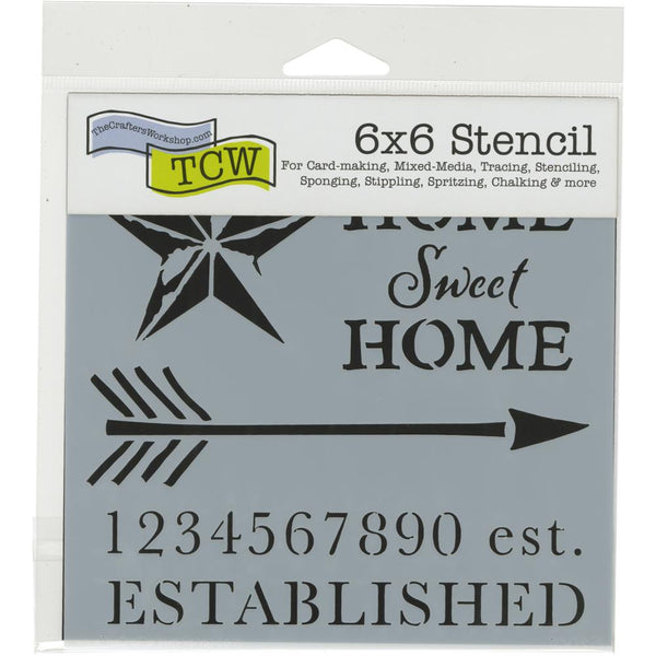 Crafter's Workshop Stencil, 6"X6", Home Sweet