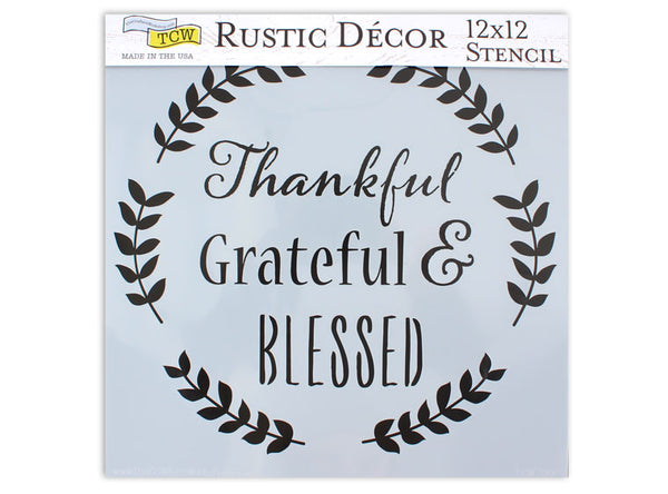 Crafter's Workshop, Stencil, 12"X12", Thankful