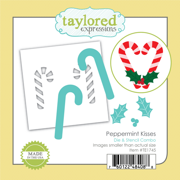 Taylored Expressions, Stencil & Die Combo, Peppermint Kisses