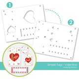 Taylored Expressions, 4 1/4" x 5 1/2", Layering Stencil, Simple Tags, Valentine
