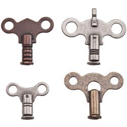 Idea-Ology Metal Clock Keys .75"X1" To 1.25"X1.5" 4/Pkg Antique Nickel, Brass & Copper (Retired)