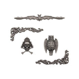 Tim Holtz, Idea-Ology Metal Adornments 5/Pkg Antique Nickel Halloween Accents
