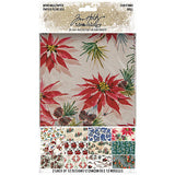 Tim Holtz Idea-Ology, Worn Wallpaper 5"X8" 24/Pkg, Christmas, 12 Designs/2 Each