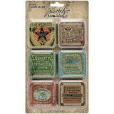 Tim Holtz Idea-Ology, Tin Tops, 6/Pkg (TH94128)