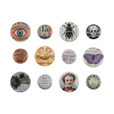 Tim Holtz Idea-Ology Mini Flair Buttons 12/Pkg, Halloween