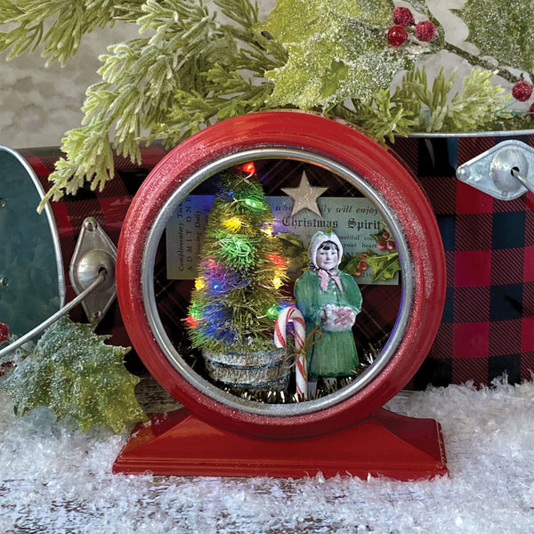 Tim Holtz, Idea-Ology Curio Clock, Glossy Red -Christmas