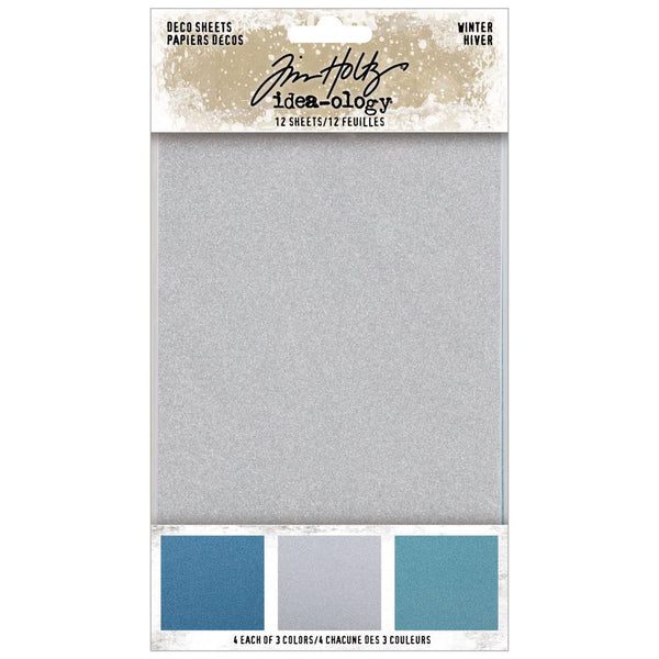 Tim Holtz Idea-Ology Adhesive Deco Sheets 4"X6" 12/Pkg, Winter